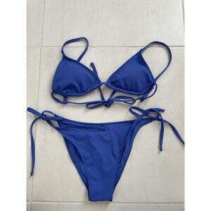 Wilo Swim String Bikini Swimsuit Triangle Ribbed Swimwear Summer